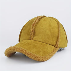 Velvet Baseball Cap Warm Thick Plush Peaked Cap