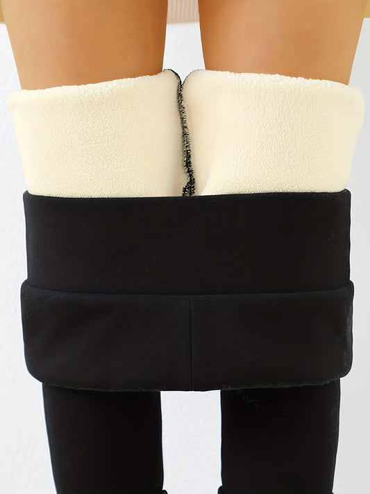 Fleece Liner Yoga Pants Slim Fit High Waist Mid Stretch Keep Warm Workout Pants