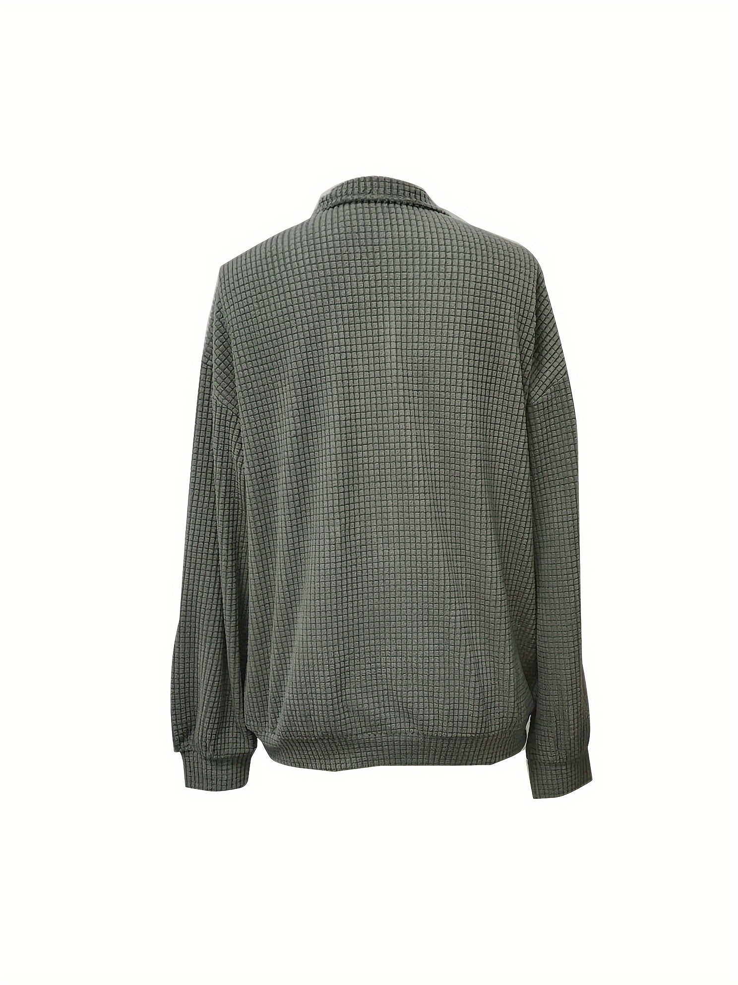  Solid Waffle Knit Half Zipper Top