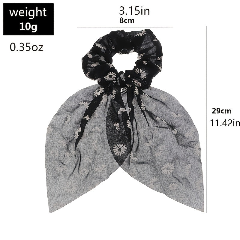 Long Hair Rope Women Hair Ring Small Silk Scarf Hair Accessories