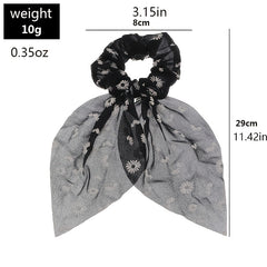 Long Hair Rope Women Hair Ring Small Silk Scarf Hair Accessories