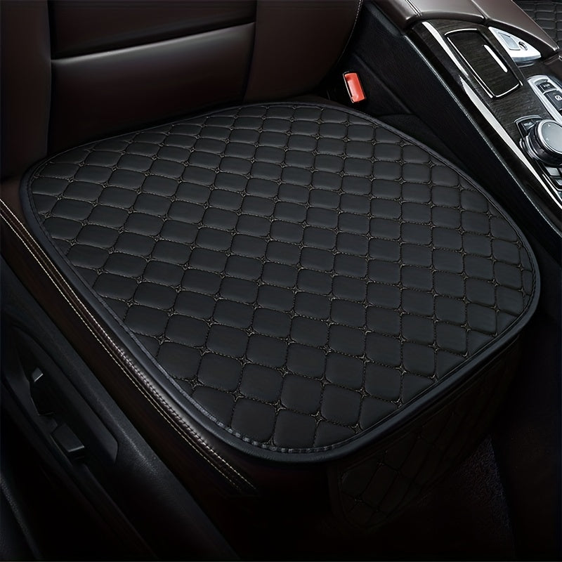 Napa Faux Leather Car Seat Cushion Star Embroidery Non-slip Single Piece