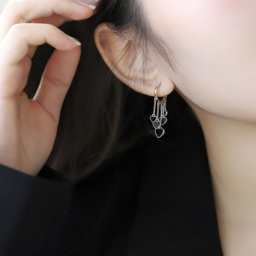 LOVE Heart Tassel Earrings For Women Girls Party Hoop Earring Jewelry