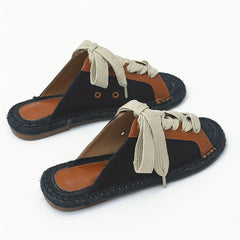 Women's Espadrille Lace Up Flat Summer Sandals