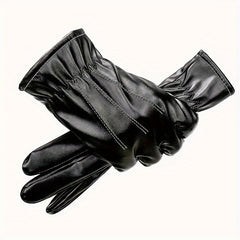 Warm Touch Screen Gloves PU Leather Cycling Coldproof Gloves