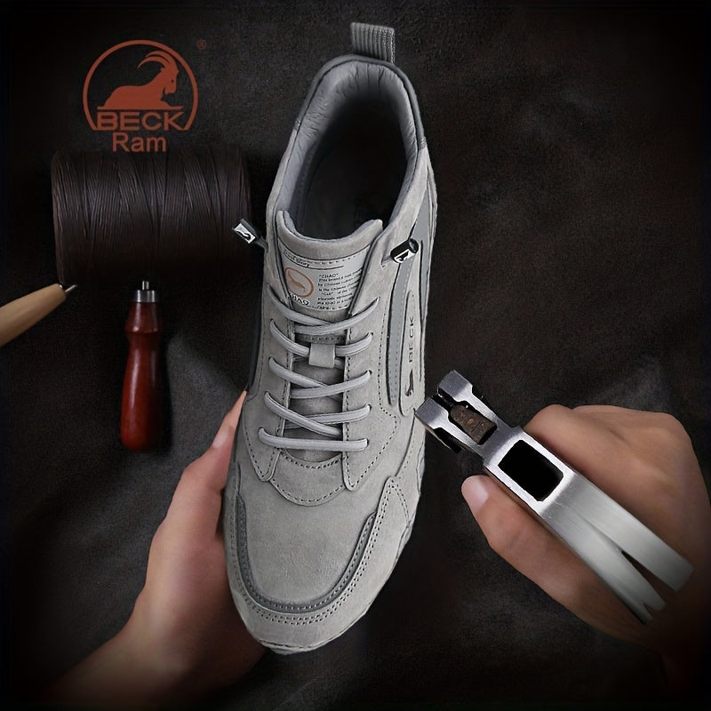 Men's Lace up Boots Slip Resistant Leather Sneakers