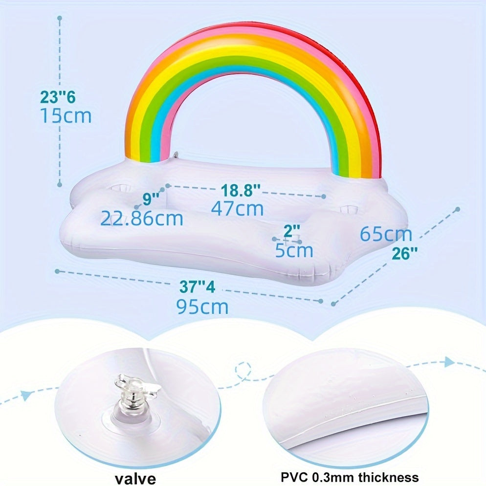Rainbow Inflatable Drink Holder for Pool Party