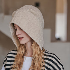 Women's Knit Embroidered Warm Wool Hat Hip Hop Cap