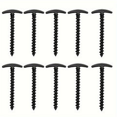 10pcs Plastic Tent Stakes Ground Anchors 14 T-shaped Spiral Thread