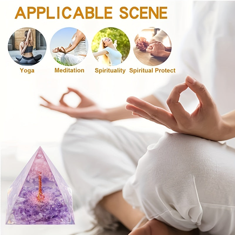 Natural Crystal Pyramid Healing Energy Reiki Chakra Meditation