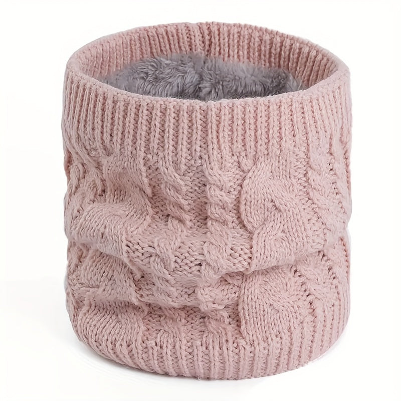 Winter Velvet Knitted Scarf Ring Outdoor Headgear Neck Gaiter