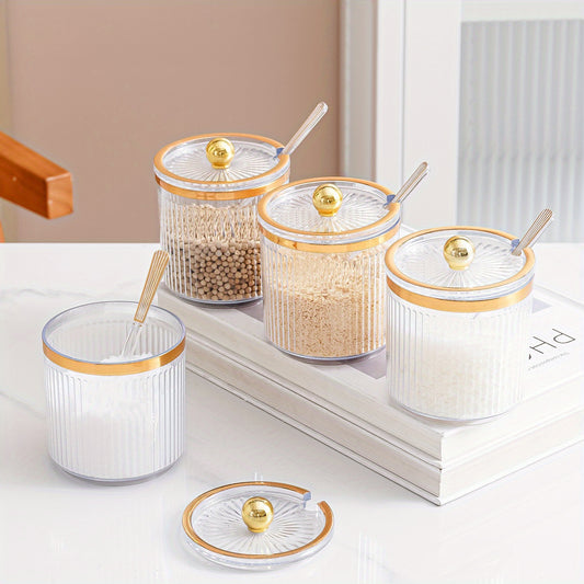 Creative Seasoning Pot with Lid for Kitchen Spice Storage
