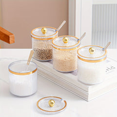 Creative Seasoning Pot with Lid for Kitchen Spice Storage