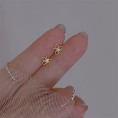 Zircon Stud Earrings 14K Plated 925 Silver Ear Decoration For Women