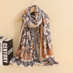 Cotton Linen Printed Scarf