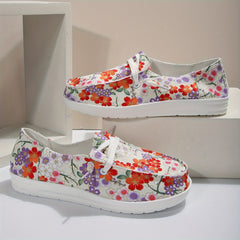 Women's Floral Canvas Slip-On Sneakers Casual Lightweight Shoes