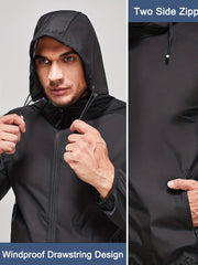 Men's Stretch Fitness Training Hoodie Zipper Quick Dry Solid Jacket