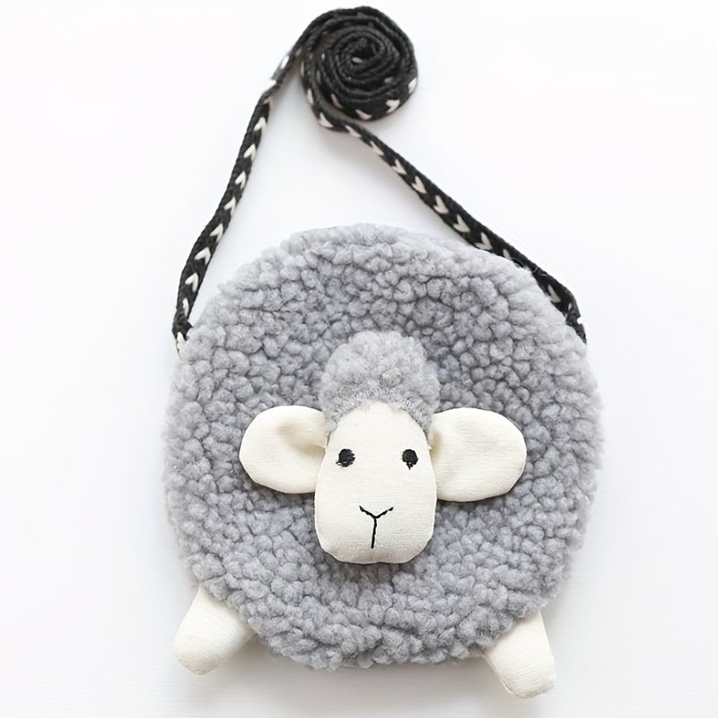 Cartoon Plush Lamb Bag Coin Purse Wallet Crossbody Bag Holiday Gift For Girls