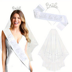 Bachelorette Party Bridal Crown Veil Set