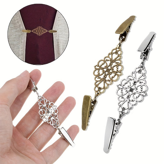 Retro Cardigan Clip Cape Shawl Sweater Collar Duck Clip Hollow Brooch Pin