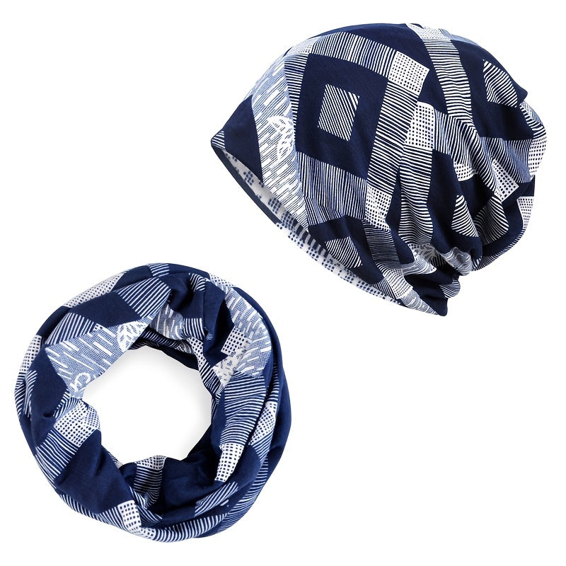 Womens Slouchy Beanie Hat & Infinity Scarf Set for Sports