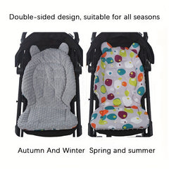 Stroller Cotton Pad Double sided Seat Cushion Autumn And Winter Thick Warm