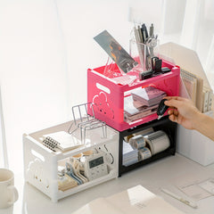 Double Layer Rack Bear Pattern Storage Rack Desktop Storage Rack