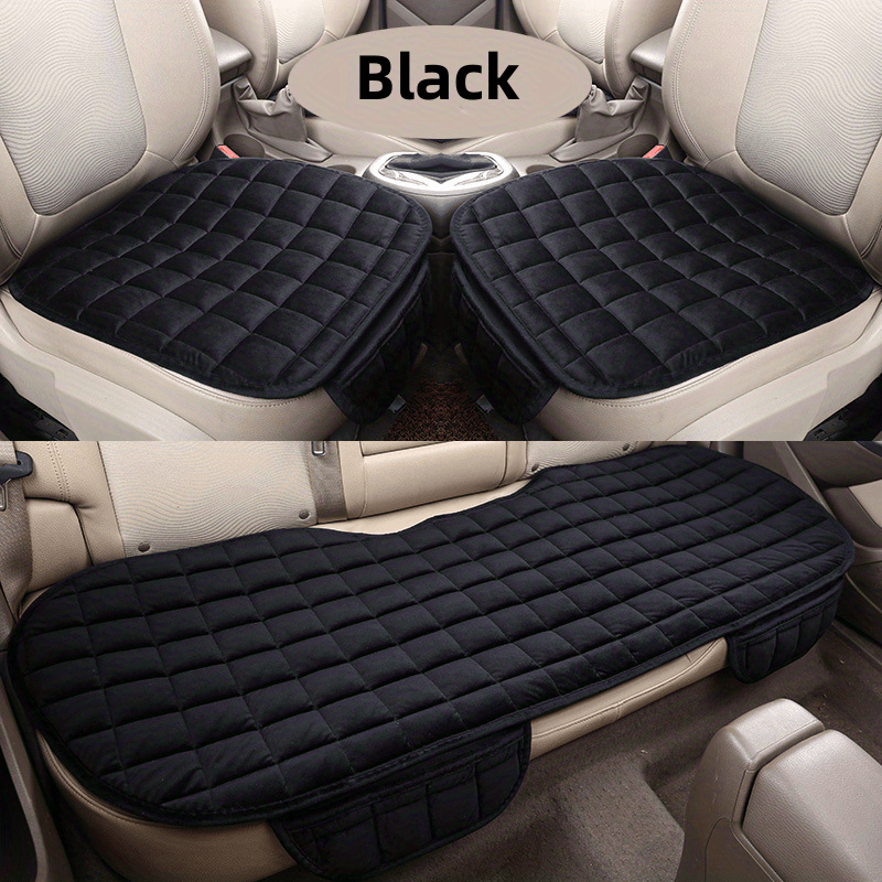Checkered Thickened Car Cushion Pads Front Rear Seat Covers 1 2 3 Pack