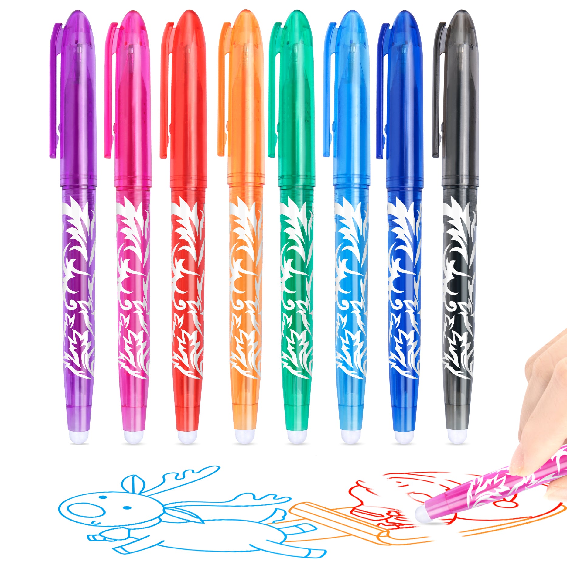 8pcs Erasable Rollerball Pen 0.5mm - Erasable Ink - Ballpoint Pen