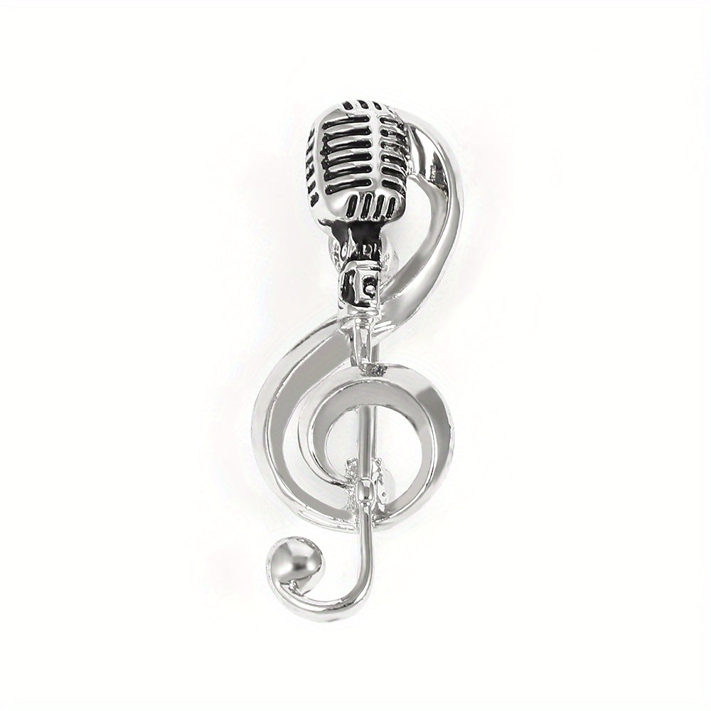 Microphone Music Brooch Pin