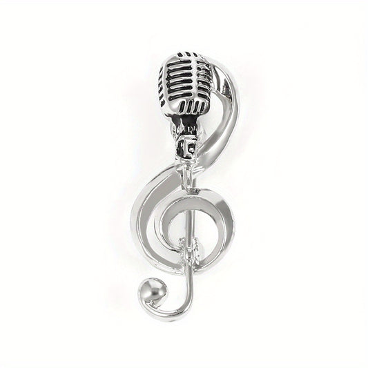 Microphone Music Brooch Pin
