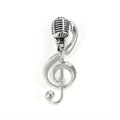 Microphone Music Brooch Pin