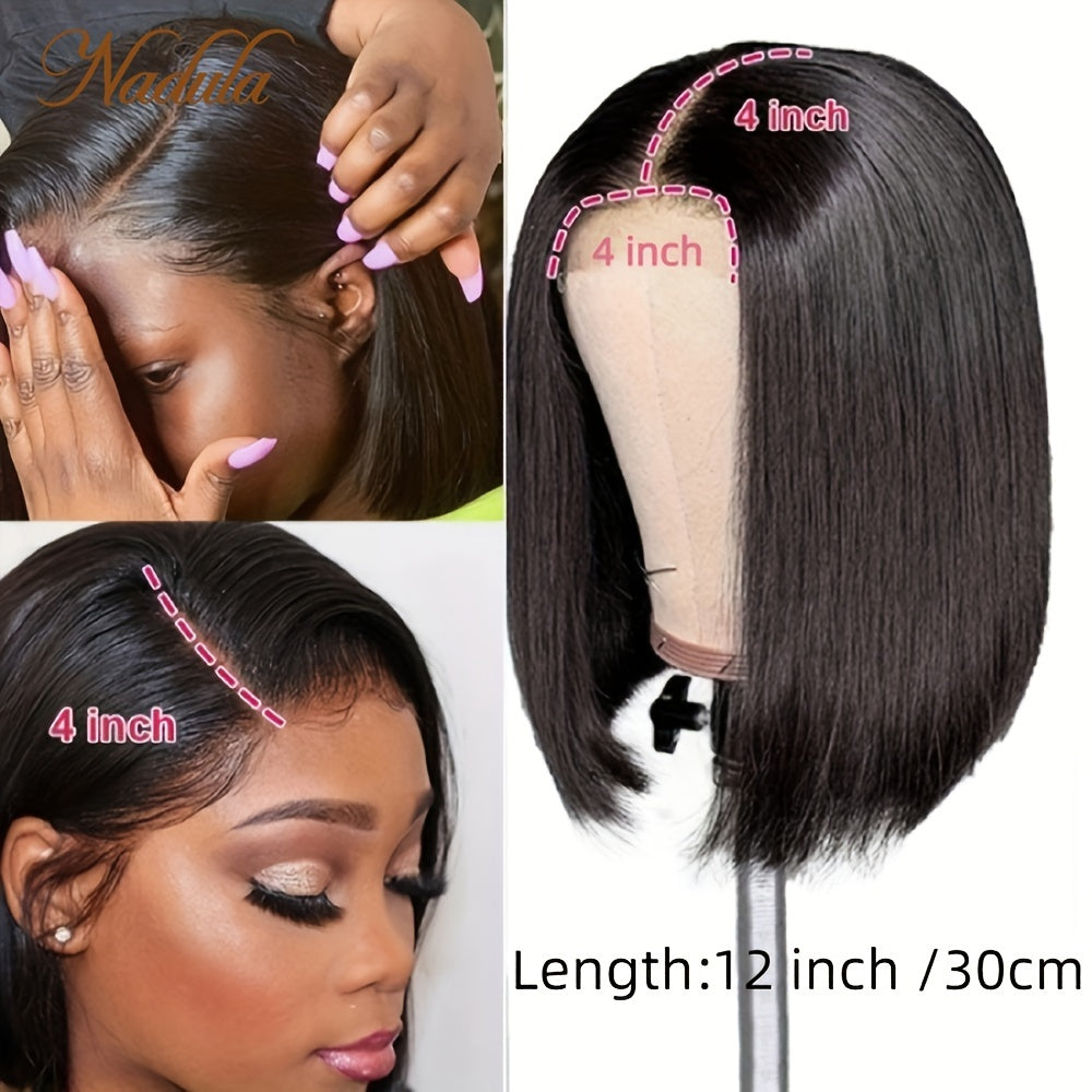 Short Bob Lace Front Wigs Human Hair Transparent Lace Closure Wigs