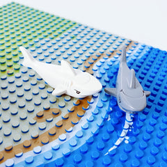 2pcs Shark Underwater World Animal Models DIY Birthday Gift ABS Material Gray
