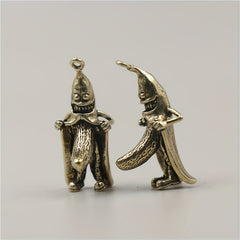 Brass Mini Banana Man Keychain Pendant for Luggage