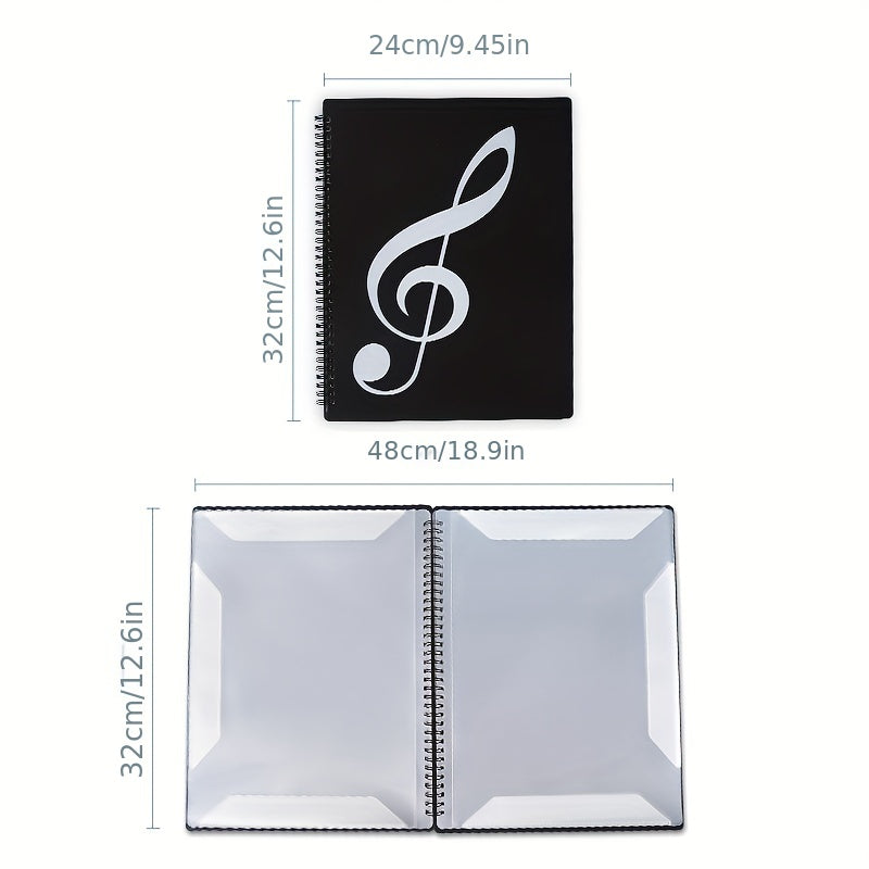 30 Sheets Music Sheet Clip Book A4 Non-Reflective Storage