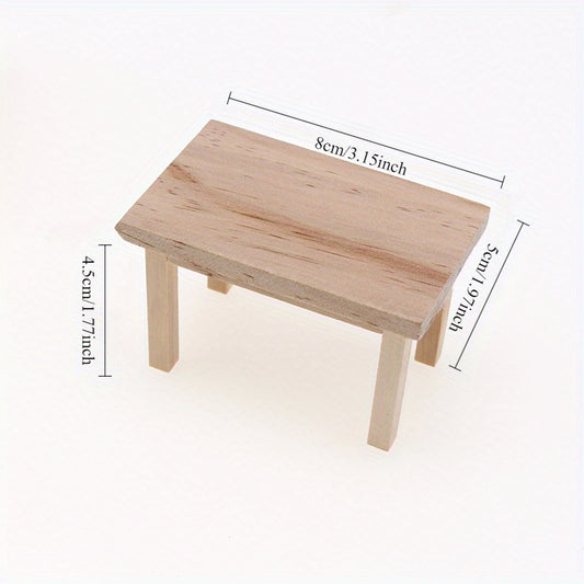 1:12 Mini Wooden Table Shooting Prop for Toy Houses