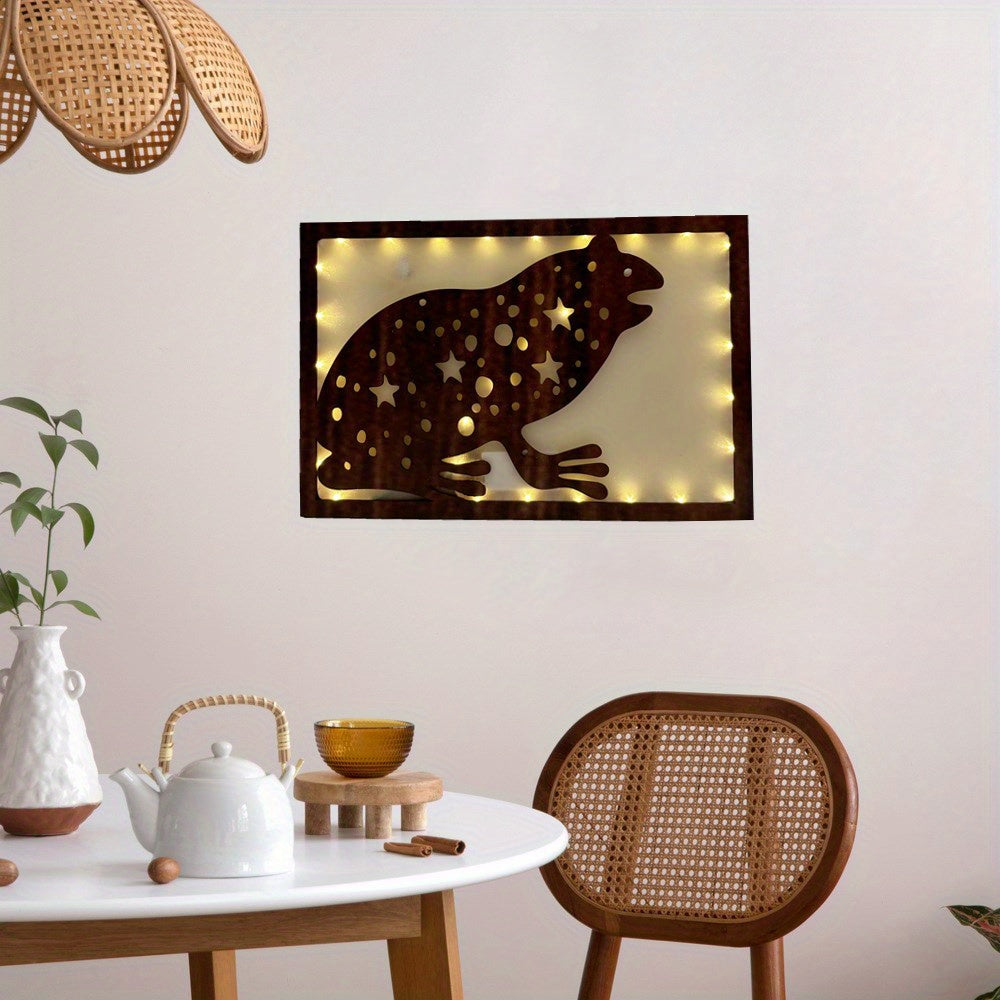 Retro Wooden LED Light Home Decoration Butterfly Series Wall Hanging