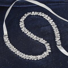 Sparkling Rhinestone Bridal Waist Belt for Brides