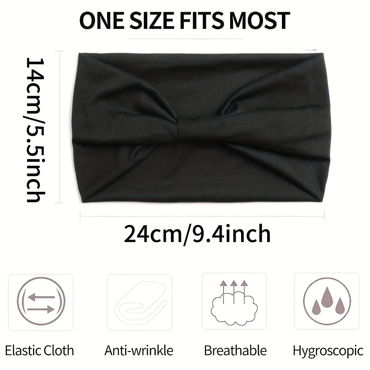 Stretchy Wide Yoga Headband Brown Gray Non Slip Spandex Polyester Blend