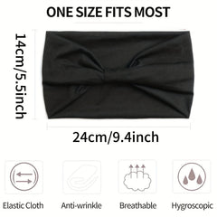 Stretchy Wide Yoga Headband Brown Gray Non Slip Spandex Polyester Blend