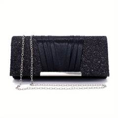 Glitter Clutch Wallet Flap Evening Bag Lightweight Shoulder Chain Bag