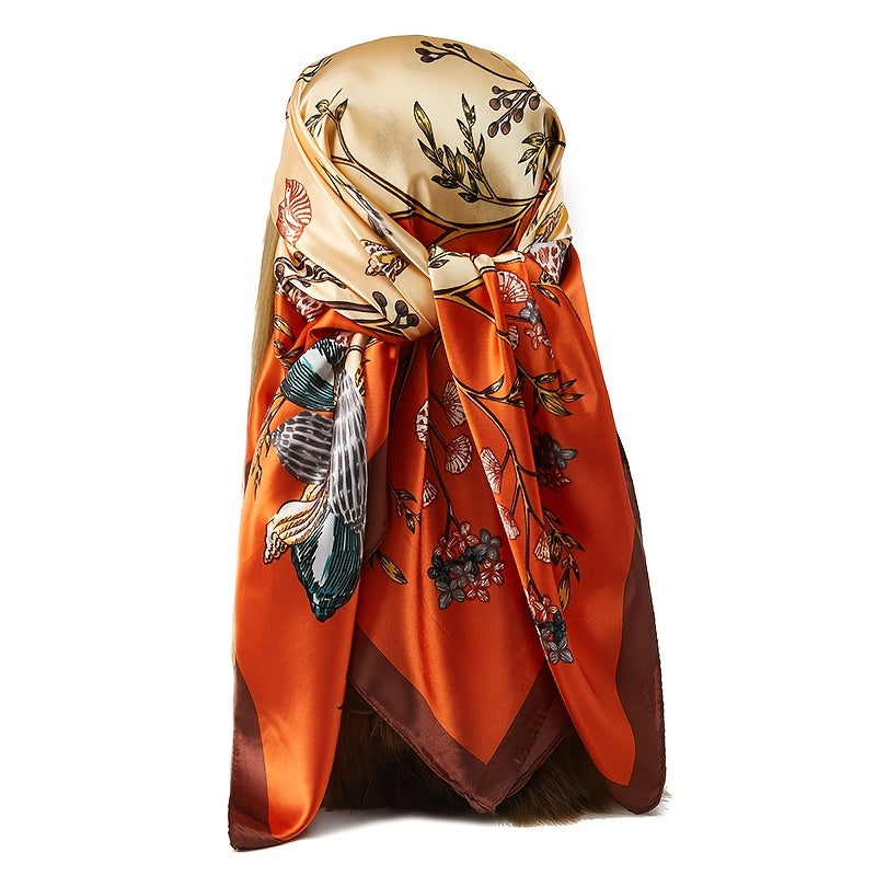 Large Satin Head Scarf For Women Silk Neck Hair Wrap