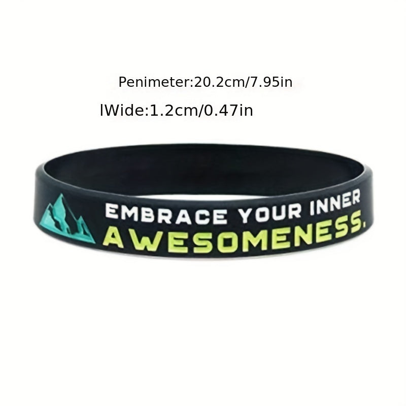 Silicone Inspirational Quote Bracelet - Motivational Rubber Wristband