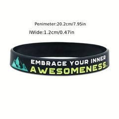 Silicone Inspirational Quote Bracelet - Motivational Rubber Wristband