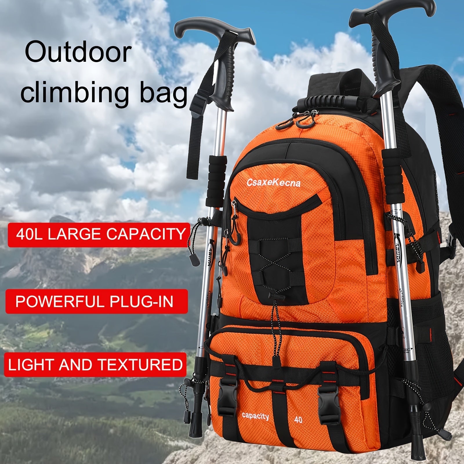 40L Waterproof Lightweight Travel Backpack Large Capacity Outdoor Sports Hiking