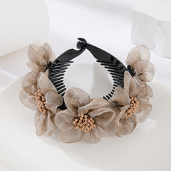 Flower Decor Banana Clip Ponytail Buckle Clip For Girls