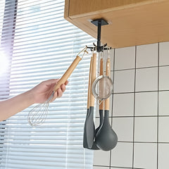 360 Rotating Folding Hook Utensil Holder Self Adhesive Rack