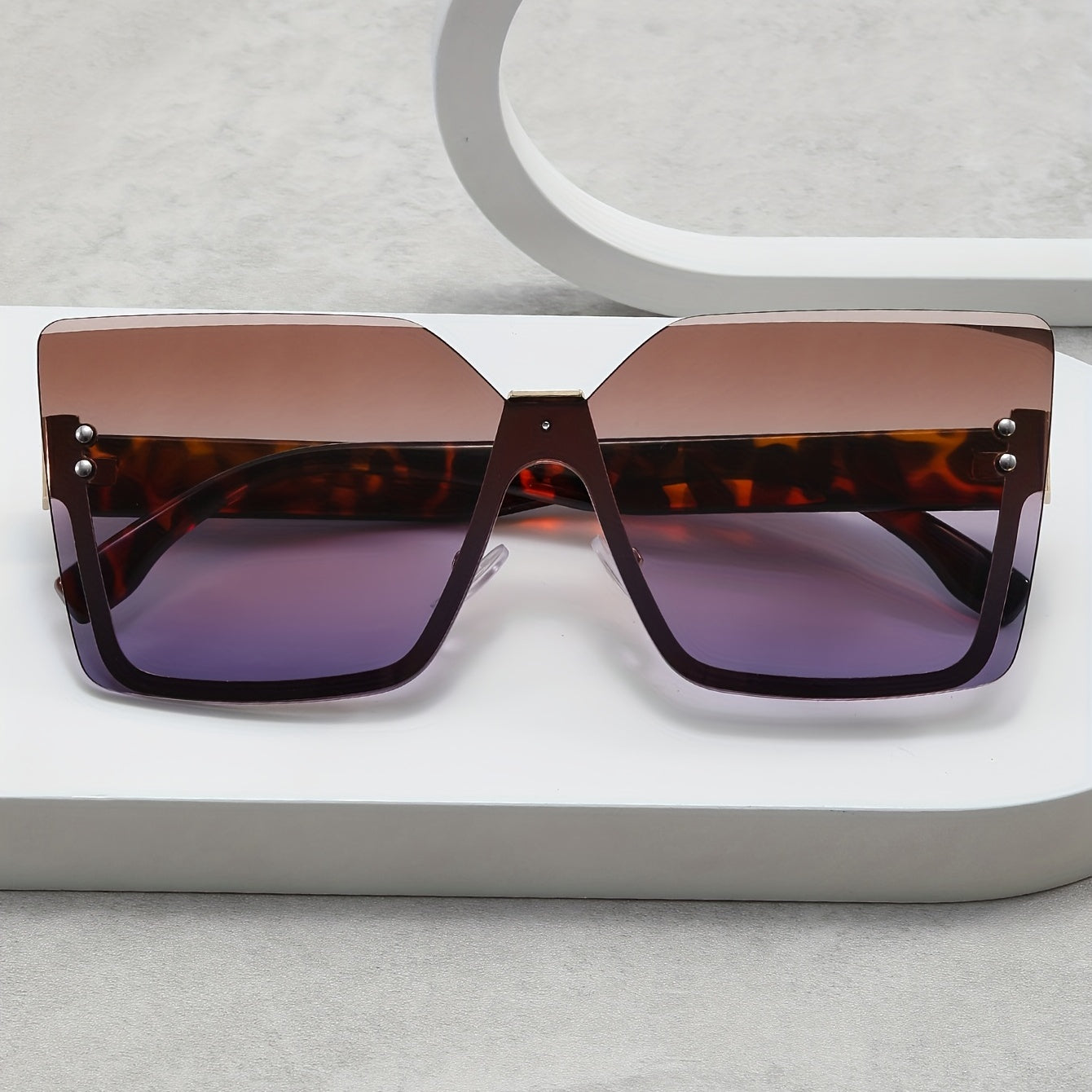 Ombre Rimless Cat Eye Sunglasses UV400 Sun Shades