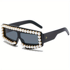 Y2K Pearl One-Piece Sunglasses UV400
